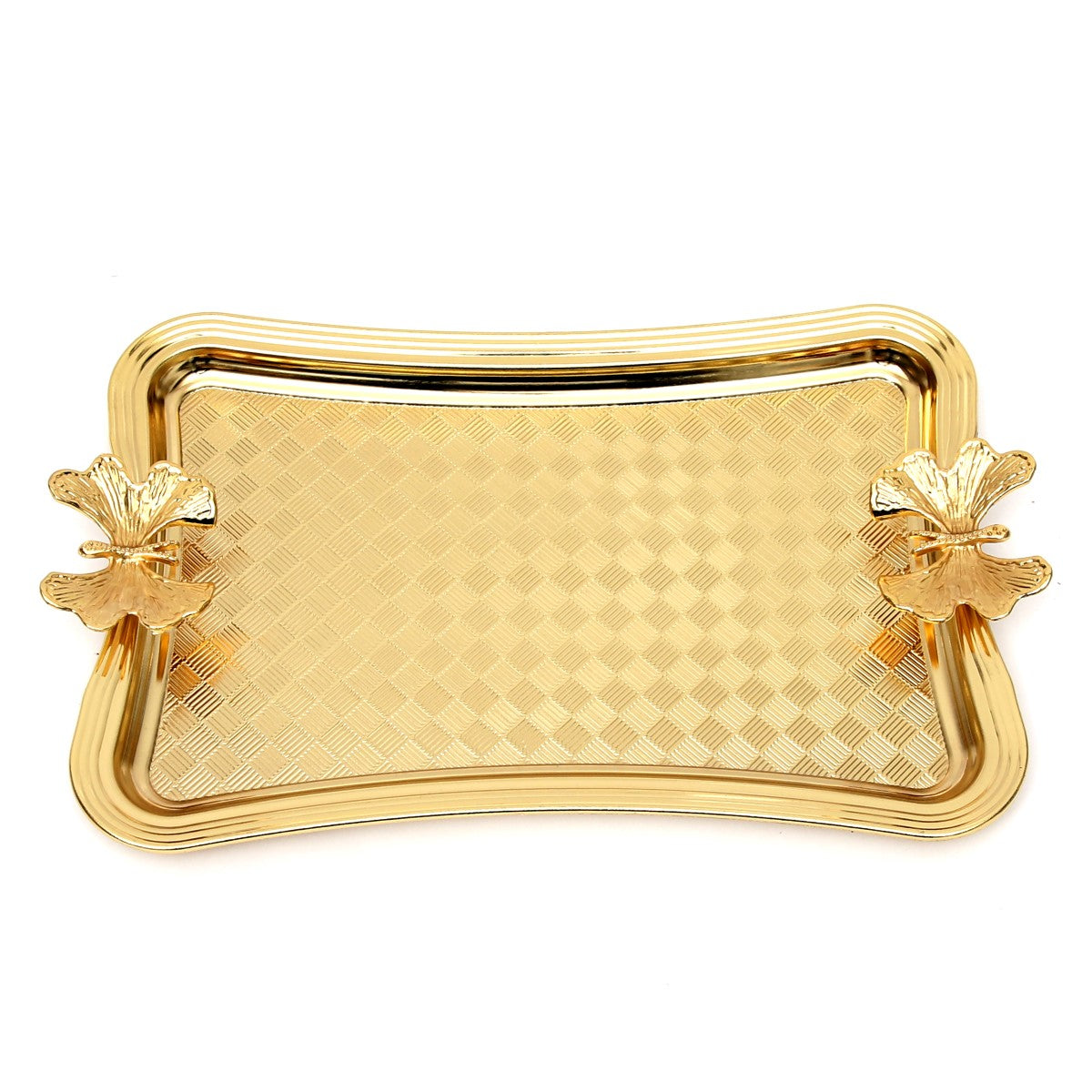 Hammered Rec Tray W/Butterfly (G) 2700KA