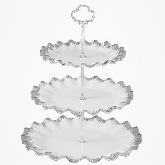SUPER DINE 3 Tier Serving Stand – Elegant Ruffle Design