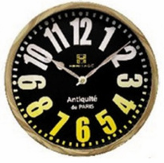 Heritage Oxford 14-Inch Classic Wall Clock – Black Vintage Roman Numeral Dial with Antique Gold Finish