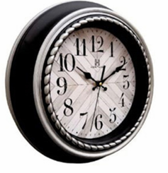 Titanic Wall Clock – Black & Silver Vintage Design with Plastic Frame, Silent Quartz Movement
