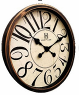 SCOTTISH 20" Heritage Wall Clock – Antique Brown Plastic Frame with Vintage Cream Dial