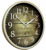Heritage Scottish Rustic Wall Clock 20" – Vintage Wood Effect Dial with Classic Numerals (Plastic Frame)