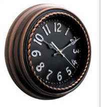 Heritage Hazel Wall Clock 14.5 Inch – Vintage Copper Finish with Black Dial & Beaded Detailing (Plastic)