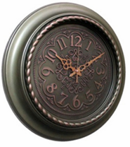 Heritage 15-Inch Black Vintage Floral Wall Clock with Silent Sweep Movement – Decorative Plastic Frame Clock for Home & Office
