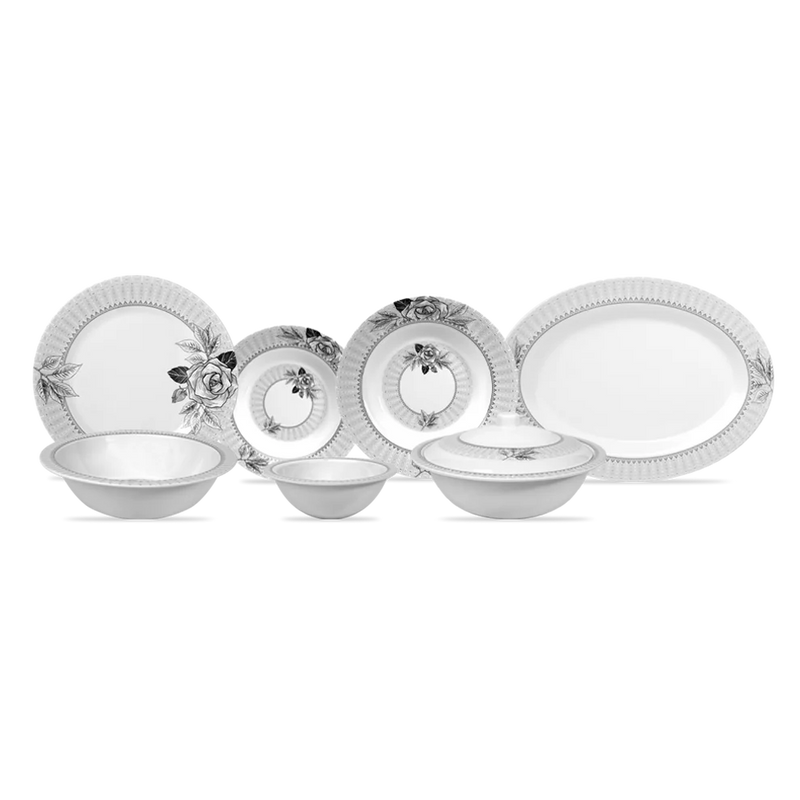 Shadow Bloom Dinner Set – Dark Florals with Deep, Timeless Elegance (22 / 30 / 43 PCS) - Habitt