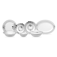 Shadow Bloom Dinner Set – Dark Florals with Deep, Timeless Elegance (22 / 30 / 43 PCS)