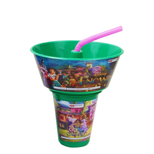 1pc Kids Snack Tub with Straw  Cartoon & Superhero Designs (Green, Light Blue, Blue, Pink, Purple, Orange, Red)