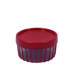 1pc Stripe Small Plastic Storage Jars with Airtight Lids 400 ml– Teal Green, Red, White & Coffee Brown