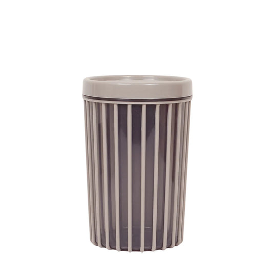 1pc Large Stripe Storage Jar 1500ml – Airtight Plastic Kitchen Container for Dry Food, Coffee, Snacks & Spices (Red, Grey, Green,White)