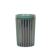 1pc Large Stripe Storage Jar 1500ml – Airtight Plastic Kitchen Container for Dry Food, Coffee, Snacks & Spices (Red, Grey, Green,White) - Habitt