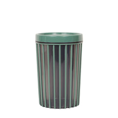 1pc Large Stripe Storage Jar 1500ml – Airtight Plastic Kitchen Container for Dry Food, Coffee, Snacks & Spices (Red, Teal, Green, Coffee, Brown)