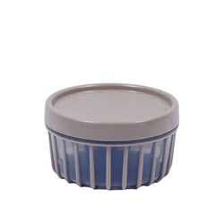 1pc Stripe Small Plastic Storage Jars with Airtight Lids 400 ml– Teal Green, Red, White & Coffee Brown