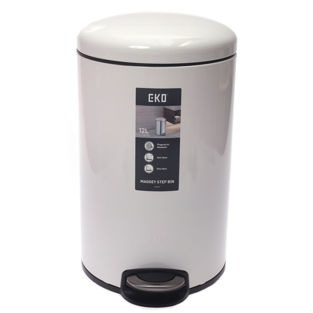 EKO DUSTBIN EK9213-12L WHITE