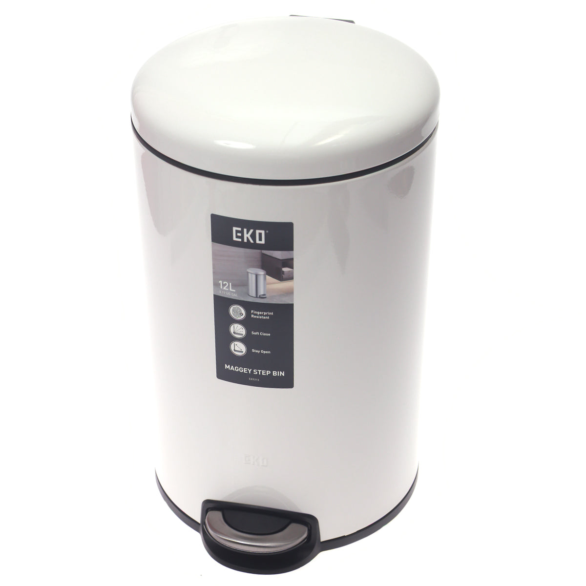 EKO DUSTBIN EK9213-12L WHITE