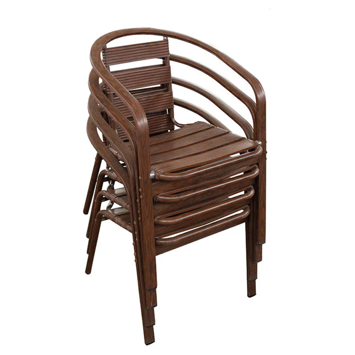 Lucky Home Aluminium Chairs 4 Pieces Chocolate Colour Chair