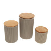 3 Pcs Retro Storage Box Set with Wooden Lids – Airtight Kitchen Containers for Tea, Coffee, Sugar & Snacks - Habitt
