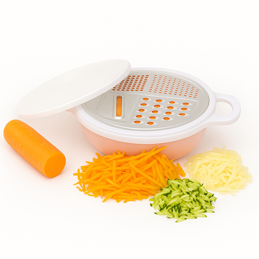 3-in-1 Grater with Storage Bowl & Lid | Multi-Purpose Kitchen Tool
