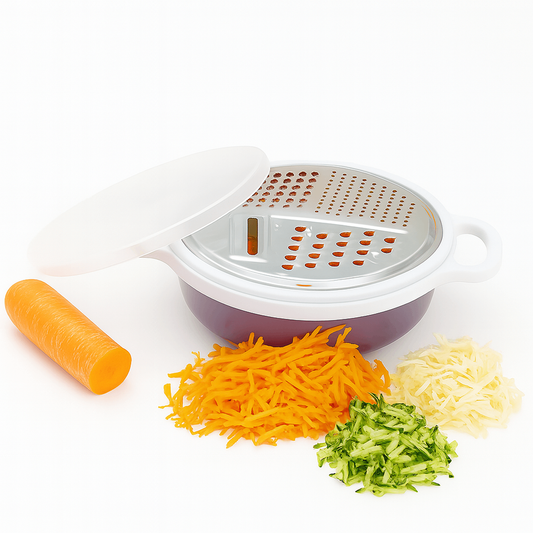3-in-1 Grater with Storage Bowl & Lid | Multi-Purpose Kitchen Tool