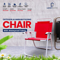 Lucky Home AquaFlex Outdoor Aluminum Folding Chairs with Waterproof Fabric