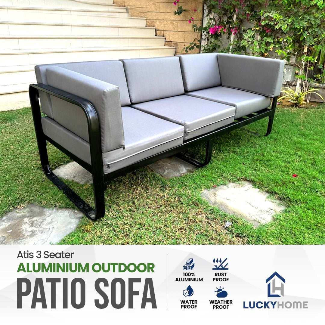 Lucky Home Atis 3 Seater Aluminium Outdoor Patio Sofa