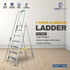 Lucky Home 7 Step Aluminum Ladder LP 7