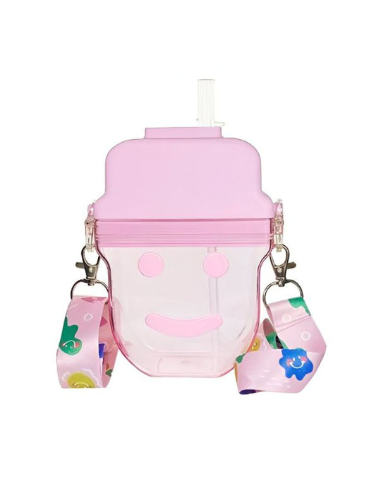 Cute Face Crossbody Water Bottle – 300ml