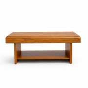 Elan Solid Wood Coffee Table with Open Shelf – Modern Minimalist Living Room Center Table - Habitt