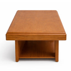 Elan Solid Wood Coffee Table with Open Shelf – Modern Minimalist Living Room Center Table - Habitt