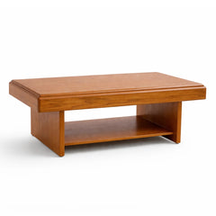 Elan Solid Wood Coffee Table with Open Shelf – Modern Minimalist Living Room Center Table - Habitt