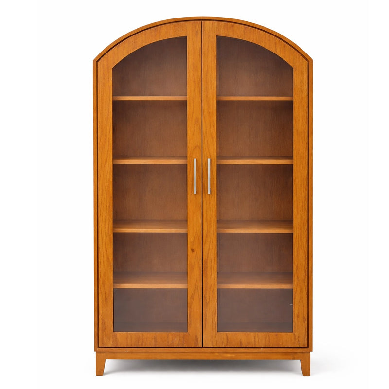 Elan Solid Wood Crockery Unit with Glass Doors – Modern Display Cabinet for Dining & Living Room - Habitt