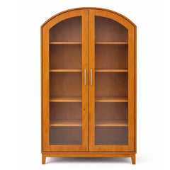 Elan Solid Wood Crockery Unit with Glass Doors – Modern Display Cabinet for Dining & Living Room - Habitt