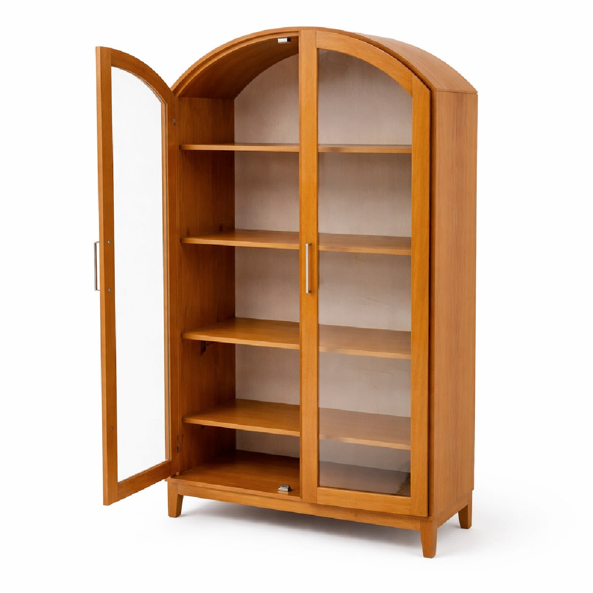 Elan Solid Wood Crockery Unit with Glass Doors – Modern Display Cabinet for Dining & Living Room - Habitt