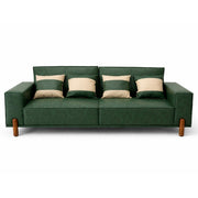 Elan 3 Seater Sofa – Modern Upholstered Fabric Couch with Solid Wood Legs - Habitt