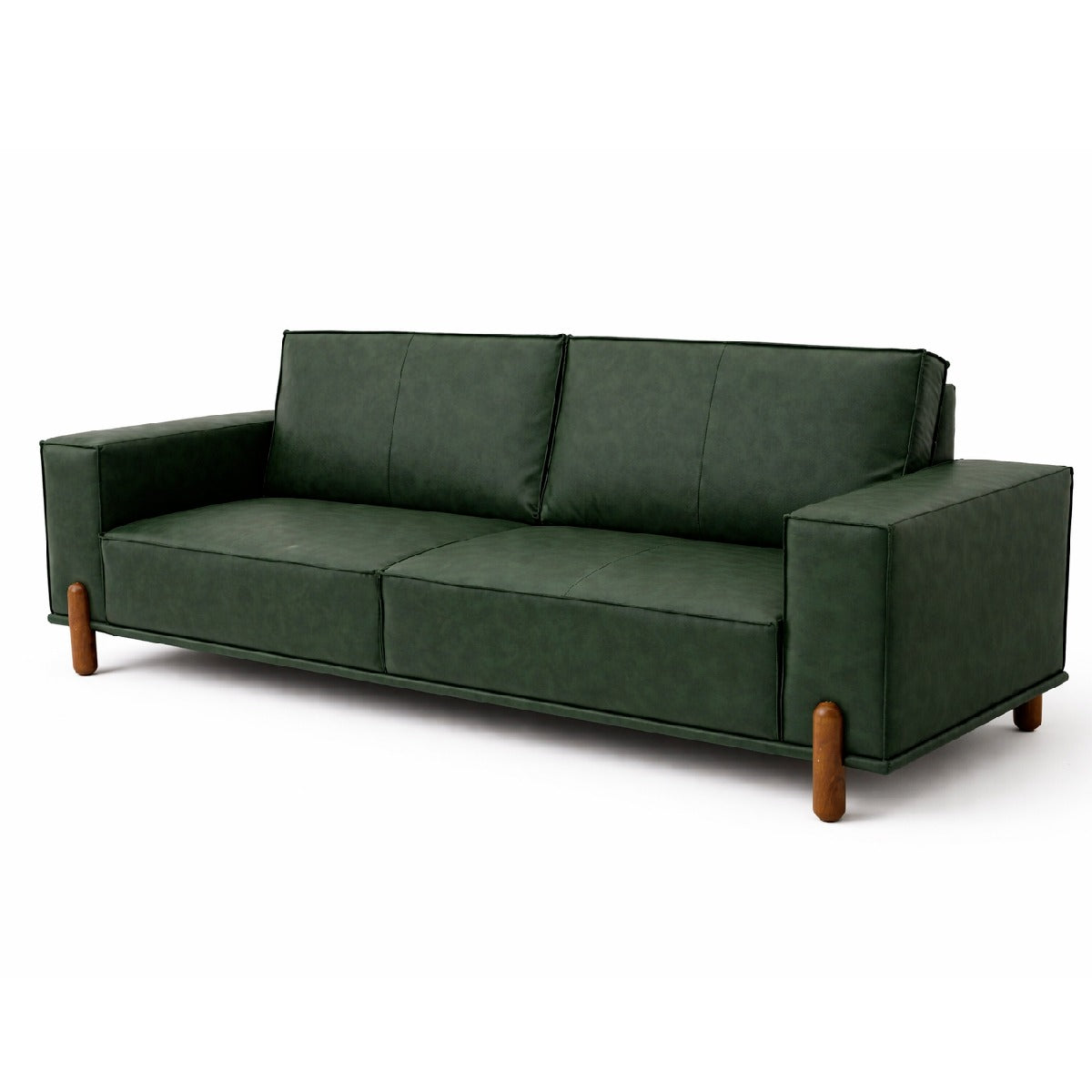 Elan 3 Seater Sofa – Modern Upholstered Fabric Couch with Solid Wood Legs - Habitt