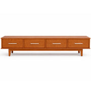 Elan Solid Wood TV Unit with Drawers – Mid-Century Modern Media Console for Living Room - Habitt
