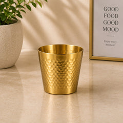 Golden Glass 260ML – Hammered Finish Elegant Drinking Tumbler