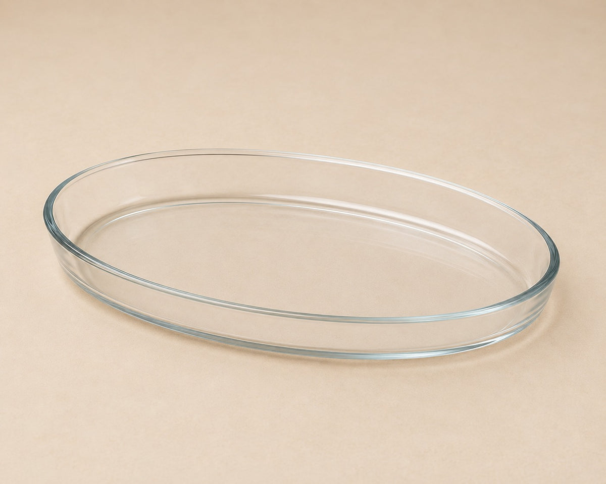 BOROSILICATE GLASS DISH OVAL SHAPED 2.4L