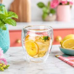 Double Wall Drinking Glass – Transparent Tumbler for Juice, Water, Iced Tea & Cold Beverages