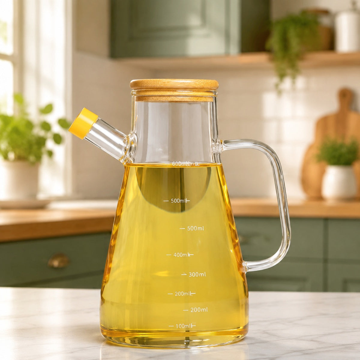 Oil Jug with Lid & Pouring Spout – Kitchen Oil Dispenser for Cooking & Everyday Use
