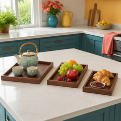 3-Piece Tray Set – Multipurpose Serving Trays for Kitchen, Dining & Home