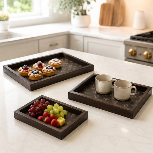 3-Piece Tray Set – Multipurpose Serving Trays for Kitchen, Dining & Home