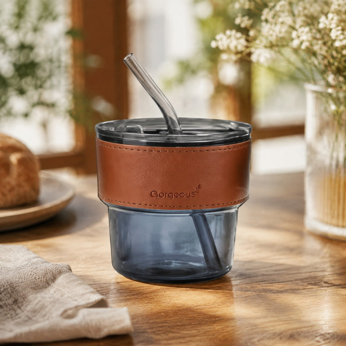 Assorted Mason Jar with Lid & Straw – Stylish Drinking Cup for Coffee, Juice, Iced Tea & Beverages
