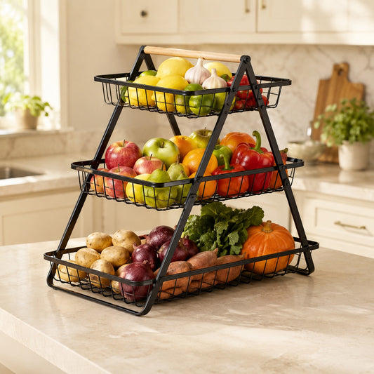 3-Tier Fruit Basket – Multi-Level Fruit & Vegetable Storage Organizer for Kitchen & Dining