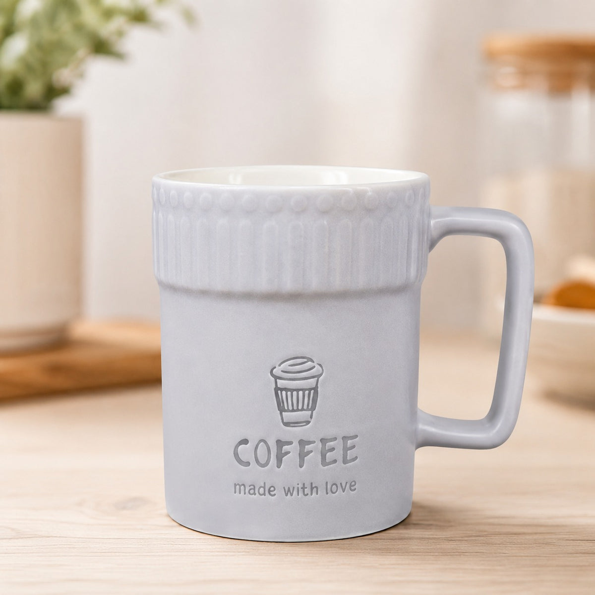 Textured Ceramic Coffee Mug