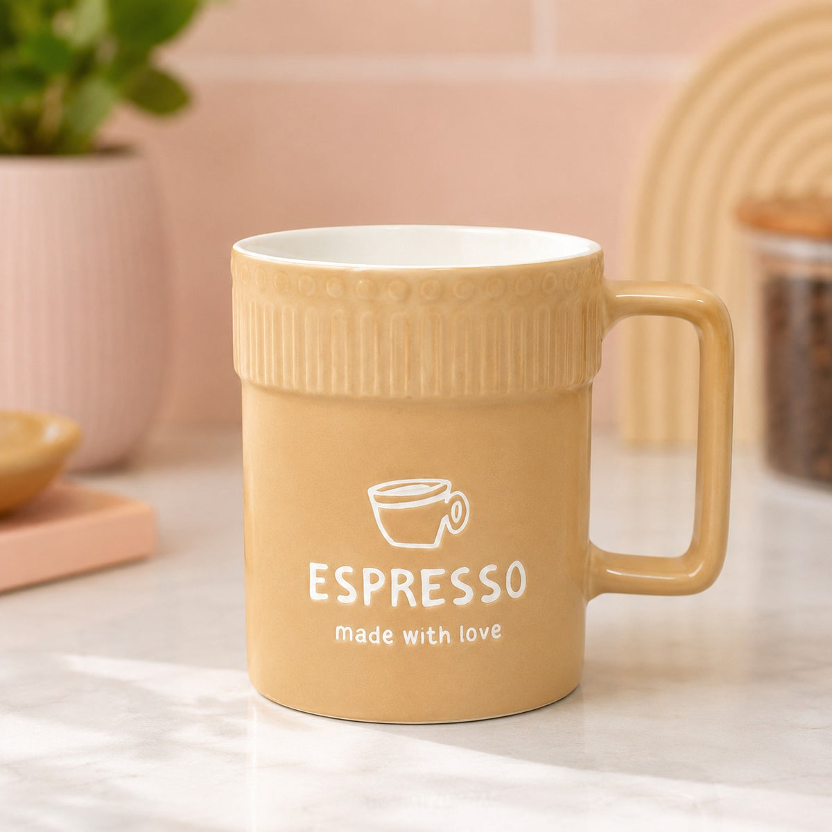 Textured Ceramic Coffee Mug