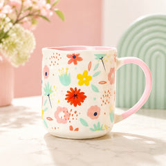 Colourful Floral Ceramic Coffee Mug – Cute Printed Tea & Coffee Cup