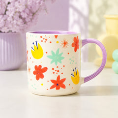 Colourful Floral Ceramic Coffee Mug – Cute Printed Tea & Coffee Cup