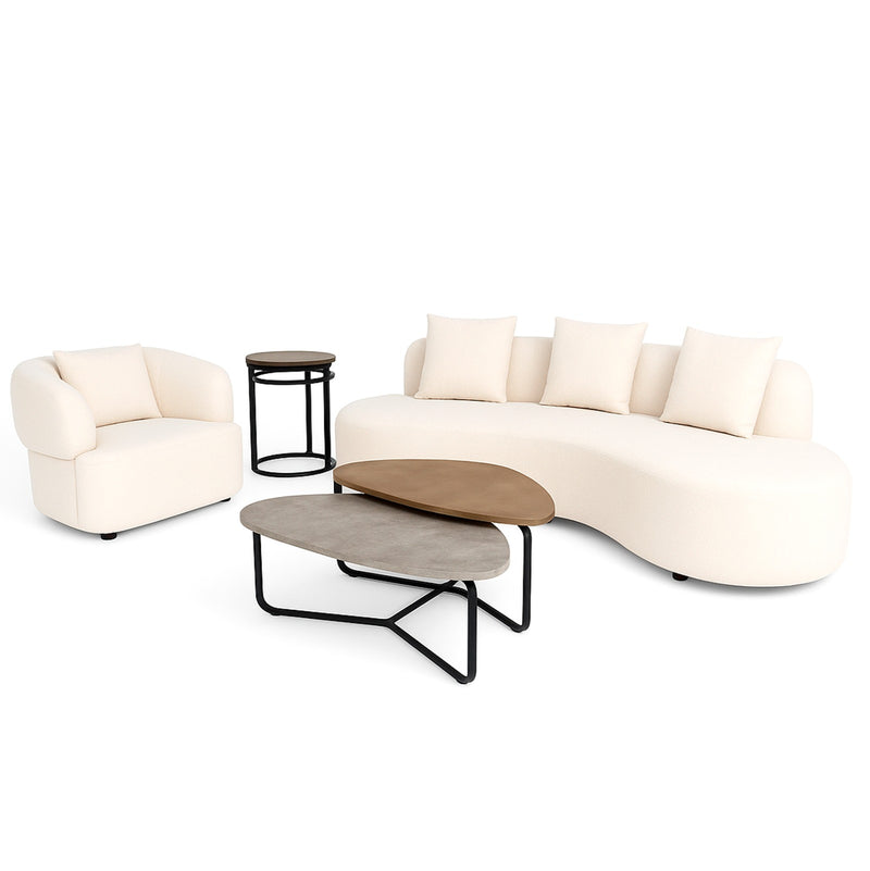 Luna Curve Sofa Set – Stylish Curved Design with Luxurious Comfort - Habitt
