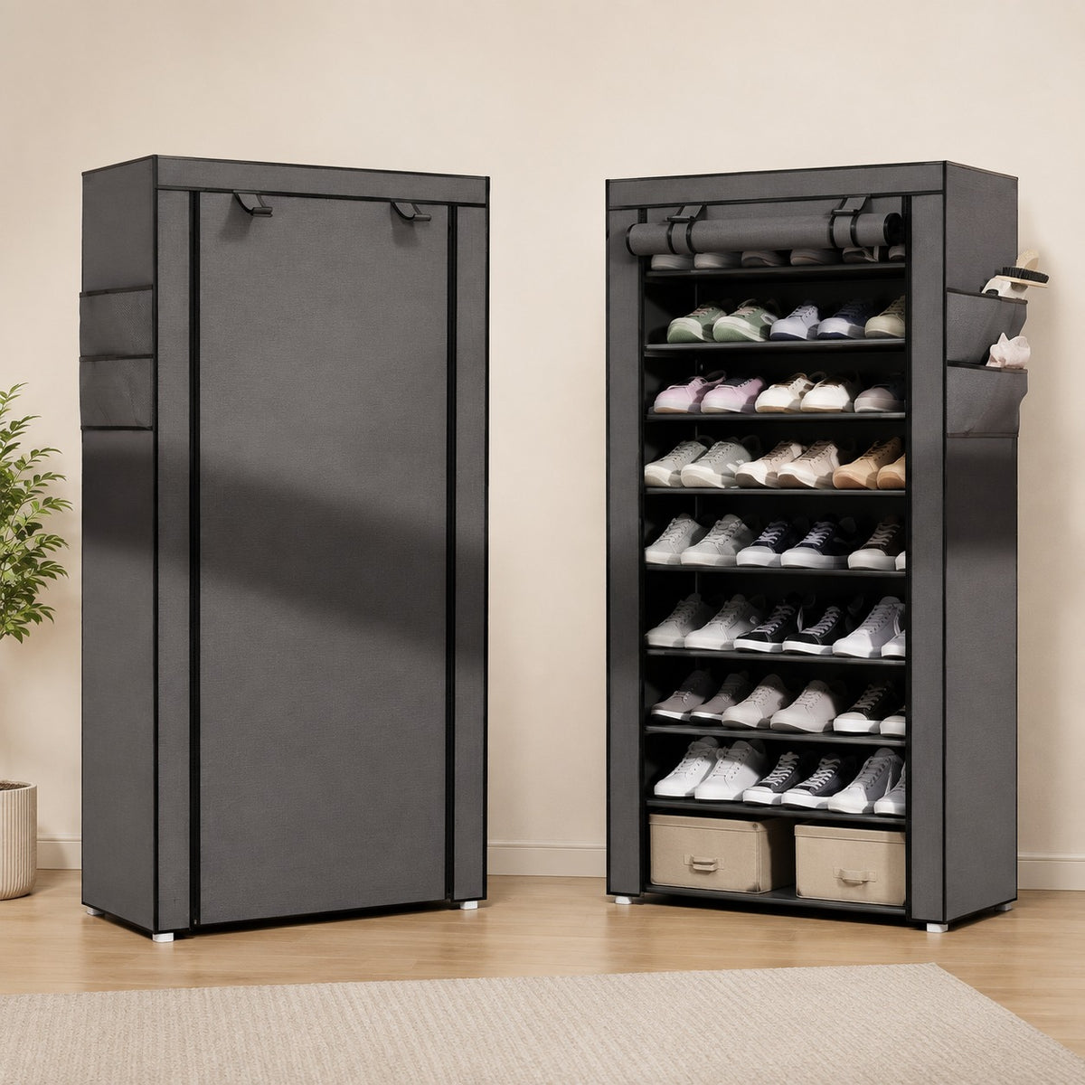 10 LAYERS ZIPPER SHOE CABINET
