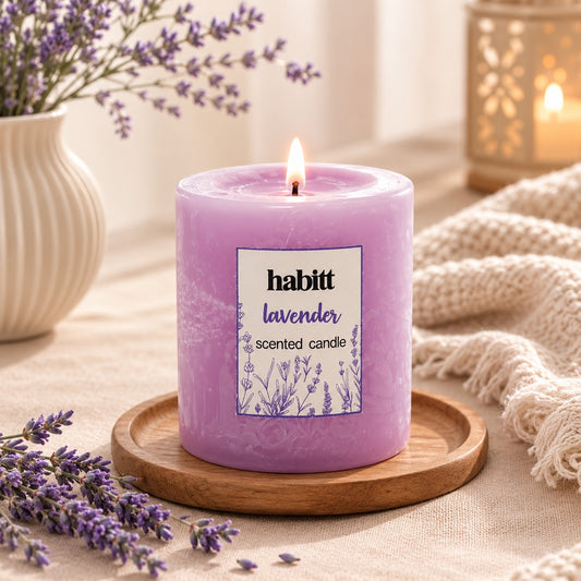Lavender Pillar Candle 2x2"